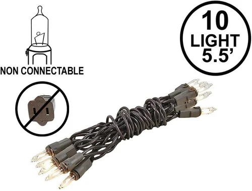 Vista 4 de Novelty Lights Mini cadena de luz transparente de 5 pies con 10 bombillas
