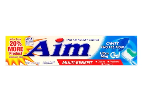 Vista 6 de Aim Aim Cavity Protection - Pasta de dientes en gel de menta, 5.5 onzas (paquete de 3)