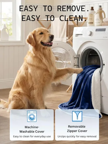 Vista 8 de Rest-Eazzzy - Almohadilla térmica para mascotas para gatos, impermeable, antimordeduras Azul
