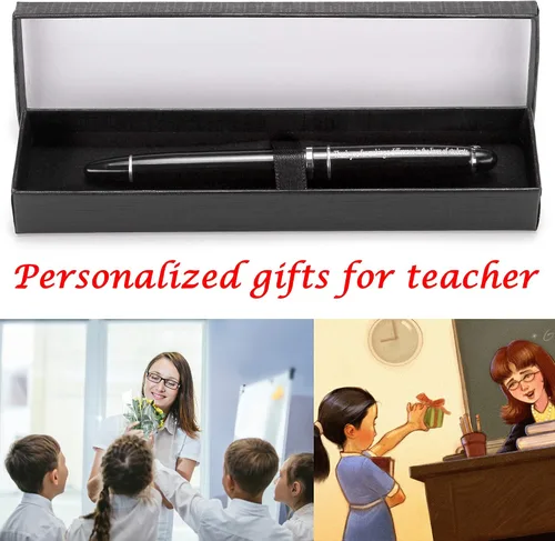 Vista 6 de Bolígrafos personalizados, regalos de agradecimiento para profesores para hombres y mujeres, bolígrafo de regalo grabado para profesores