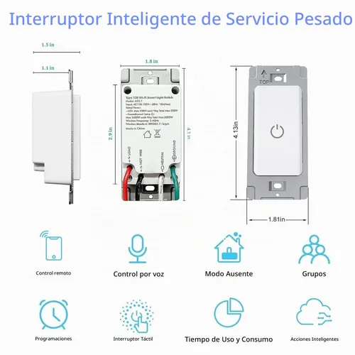 Vista 7 de Nexete Interruptor de luz inteligente, interruptor táctil de un solo polo Wi-Fi de 2.4 GHz, control de voz con temporizador y aplicación Smart Life