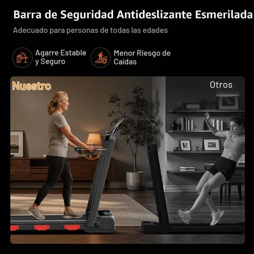 Vista 3 de Caminadora automática del 15% con inclinación, reposabrazos altos de 43 ″