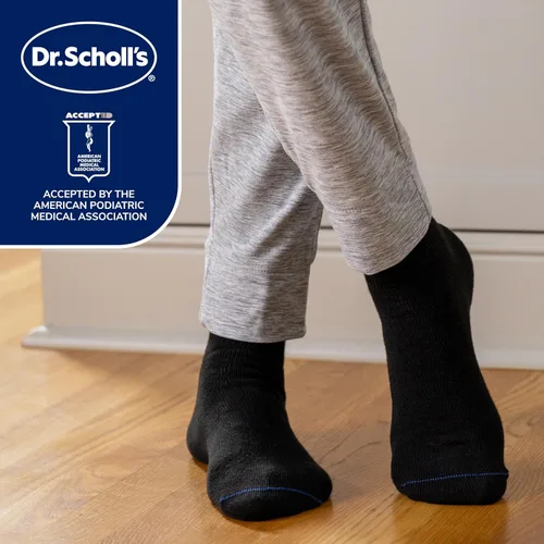 Vista 4 de Dr. Scholl's Calcetines circuladores y diabetes para hombre, paquete de 4 y 6 pares, control de la humedad no vinculante
