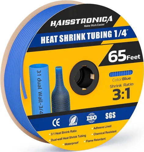 Vista 29 de haisstronica Tubo termorretráctil 3:1, relación de encogimiento, tubo termorretráctil de grado marino forrado con adhesivo para el hogar, automoción