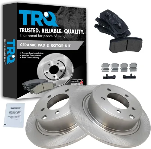 Vista 37 de TRQ Juego de pastillas de freno y rotor de cerámica trasera compatible con Honda Accord V6 1998-02 3.0L con frenos de disco traseros 02-06 Acura RSX