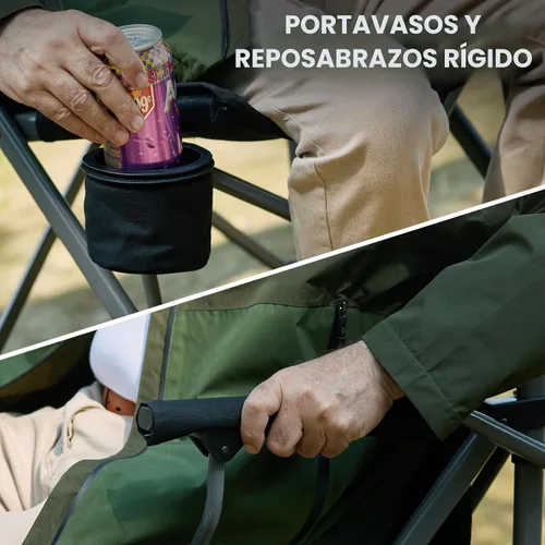 Vista 6 de EVER ADVANCED Silla alta de director con portavasos de 31", Silla plegable a altura de barra para acampar, deportes con bolsa de transporte