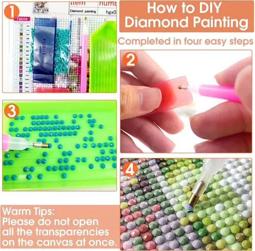 Vista 6 de Wergund - Kits de pintura de diamantes para atrapasueños de lobo, kits de pintura de diamantes para adultos y niños, bordado de diamantes