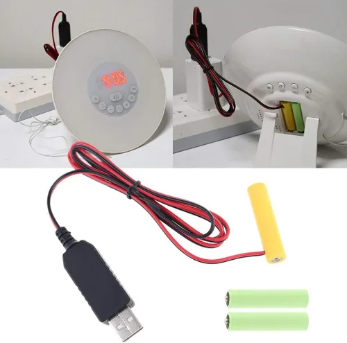 Vista 2 de LR03 AAA Eliminador de Batería 1M Cable de alimentación USB Reemplazar 1 a 4pcs AAA Batería (1.5V)