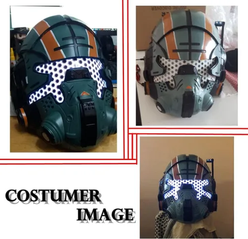 Vista 3 de Jack Cooper Casco Deluxe Titan 2 Resina LED Máscara para Hombres Halloween Cosplay Edición Coleccionista
