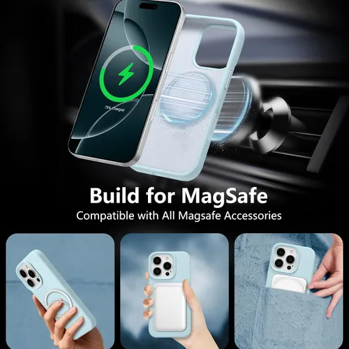 Vista 71 de Funda magnética de silicona para iPhone 13 Pro, color blanco antiguo [Compatible con Magsafe] [Forro de microfibra suave antiarañazos], funda
