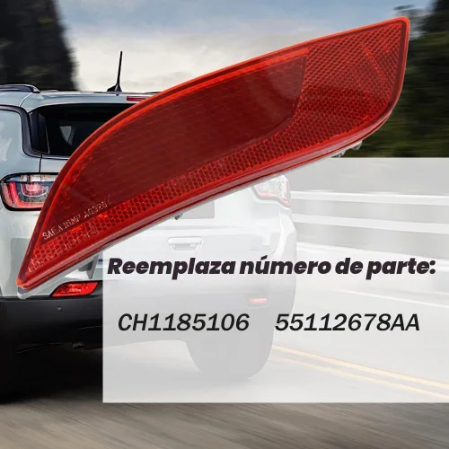 Vista 3 de CULMKARI Reflector de parachoques trasero delantero lateral del conductor Se adapta para 2017-2019 Jeep Compass Reemplaza CH1184106 55112679AA