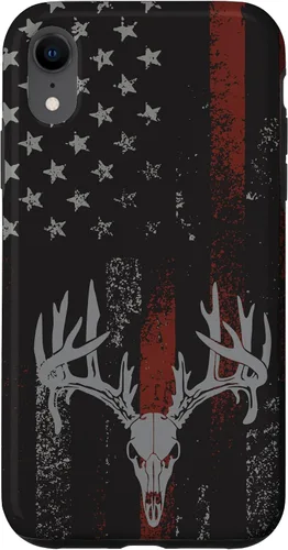 Vista 24 de Funda para iPhone 16 con la bandera americana de cola blanca ciervo Buck Hunting USA FLAG Hunter