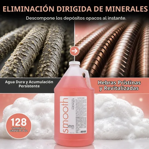 Vista 4 de KERAGEN Champú clarificante, limpiador de queratina y colágeno sin sulfato para preparación de cutículas, eliminación de minerales y residuos
