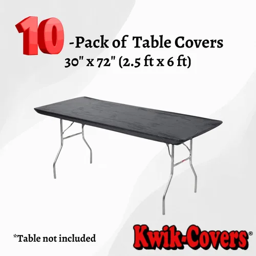 Vista 2 de Kwik-Covers Fundas rectangulares de plástico de 6 pies de 30 x 72 pulgadas, paquete de 10 (negro)