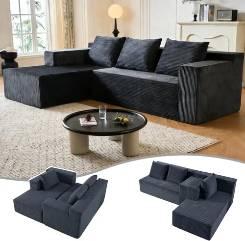 Vista 10 de HonTop Sofá Cama Plegable Moderno de 10 Pulgadas con Espuma Viscoelástica, Sofá Futón Completo Silla Reclinable para la Sala de Estar, Colchón