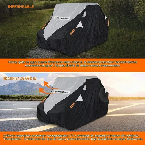 Vista 6 de Neverland Cubierta UTV impermeable 300D resistente 2-3 plazas/4-6 plazas 4 puertas lado a lado, protección para todo tipo de clima, compatible
