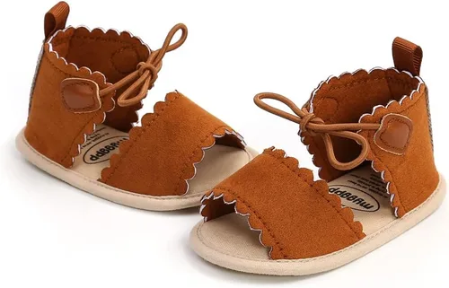 Vista 5 de Sandalias de verano para bebés, niños y niñas, para vestido de boda, zapatos planos para recién nacidos, zapatos de cuna para primeros pasos