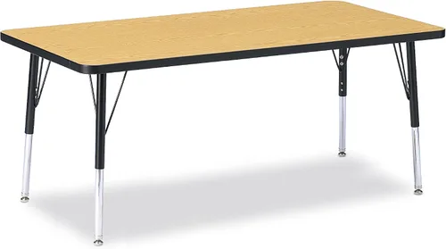 Vista 38 de Berries Mesa rectangular para actividades, altura E, Gris/Negro/Negro, 1
