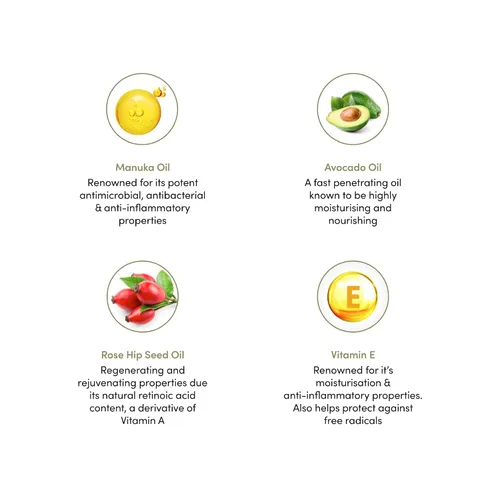 Vista 4 de Manuka Doctor Aceite facial nutritivo con vitamina E, rosa mosqueta y aceite de aguacate, tratamiento de manchas para una piel brillante 0.85 onzas