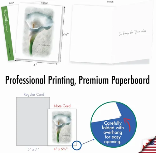 Vista 6 de The Best Card Company - 10 tarjetas de condolencias surtidas en caja (4 x 5.12 pulgadas) - Saludos de condolencia, duelo - Blooming Memories M6598SRG