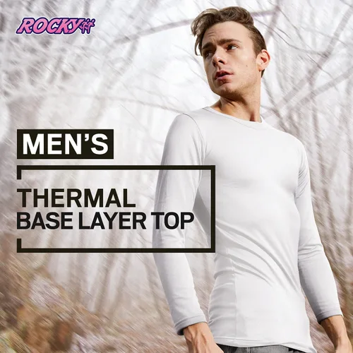 Vista 2 de Rocky Parte superior de capa base térmica para hombre camisa larga de ropa interior John con aislamiento para calor de esquí al aire librepijama