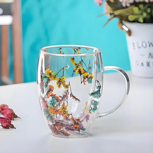 Vista 7 de NBHUZEHUA Juego de 2 Tazas de Café de Doble Pared, Juego de Tazas de Vidrio Aisladas, Recién Casados, Compromiso, Aniversario, para Él y Ella