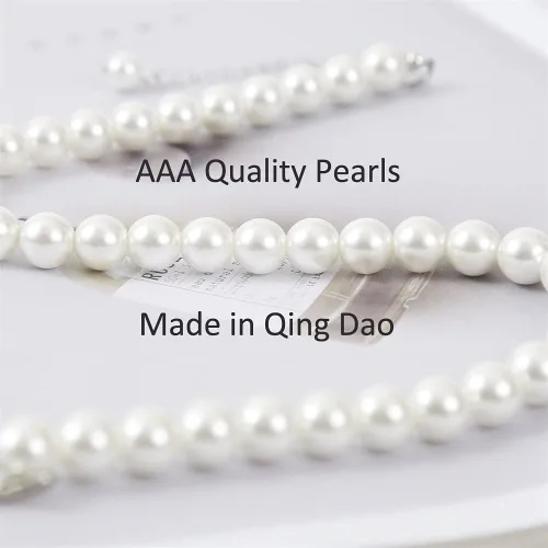 Vista 3 de Femtindo Juego de collar y pendientes de perlas de cristal collar de Perlas para mujer juego de joyas de perlas sintéticas para mujer con cadena