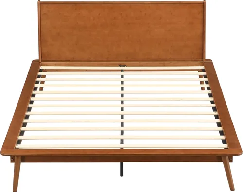 Vista 8 de Merax Queen Size Bamboo Platform Bed Frame with Headboard (Walnut Brown)