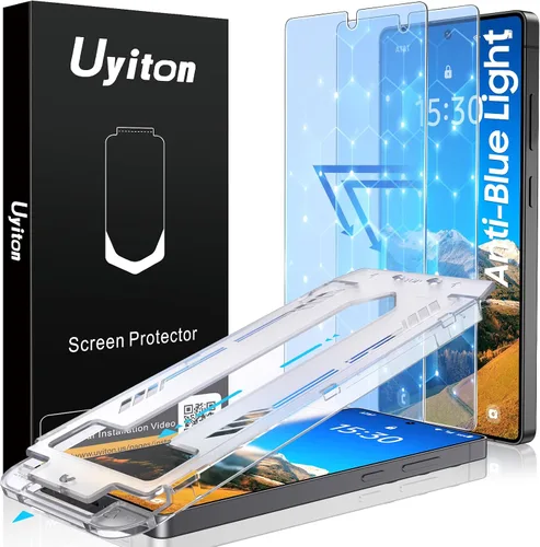 Vista 29 de Uyiton UnBreak-Glass - Protector de pantalla para Samsung Galaxy S22, soporte ultrasónico de huellas dactilares, marco de alineación automática