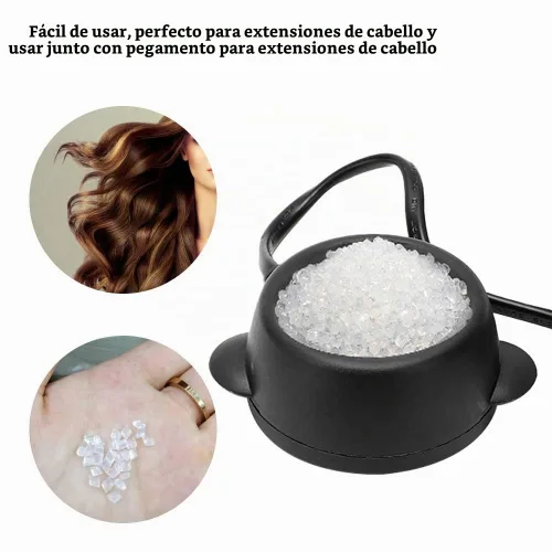 Vista 5 de Mini olla caliente de temperatura constante, pegamento para extensión de cabello, olla de fusión ligera y portátil, peluca de calor, estufa