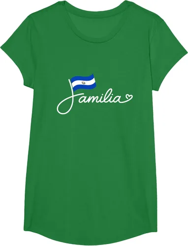 Vista 47 de El Salvador Familia - Camiseta con texto en inglés "La Familia de la Bandera Salvadoreña