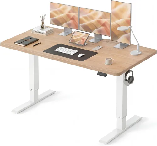 Vista 17 de CubiCubi Escritorio eléctrico grande de pie de 48 x 30 pulgadas, escritorio Negro