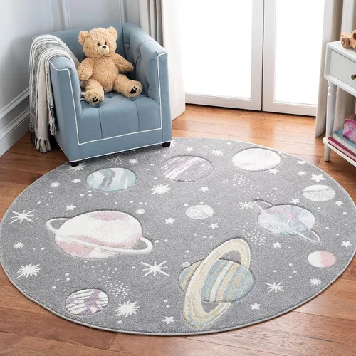 Vista 13 de SAFAVIEH Carousel Kids Collection - Alfombra decorativa de 2 x 3 pies, color gris y lavanda, no desprende pelusa y de fácil cuidado, ideal