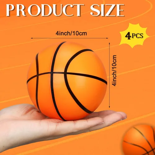 Vista 2 de Syhood 4 bolas de espuma de baloncesto de 4 pulgadas para aliviar la ansiedad y la presión para aliviar la ansiedad para fiestas deportivas