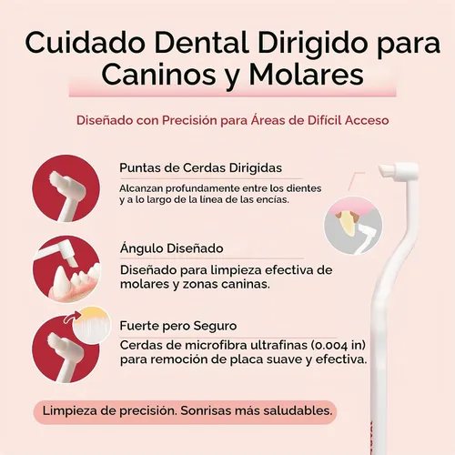 Vista 5 de JAYU PET Cepillo de Cuidado Dental (Cerdas de Borde) 1 unidad - Cepillo de Dientes para Perro con Cabeza Micro Redonda, Cepillo de Dientes