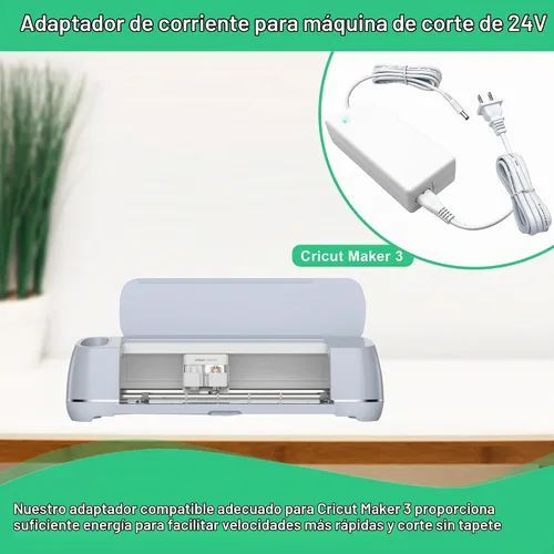 Vista 3 de Cable de alimentación compatible con la máquina de corte Cricut Maker 3, cable de repuesto de alimentación de 24 V CC compatible con adaptador