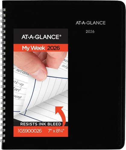 Vista 10 de AT-A-GLANCE Agenda de citas 2026, semanal, 5 x 8 pulgadas, pequeño, DayMinder, negro (G2000026)