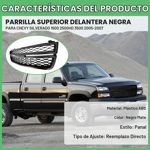 Vista 5 de Rejilla superior delantera para Chevy Silverado 1500 2500HD 3500