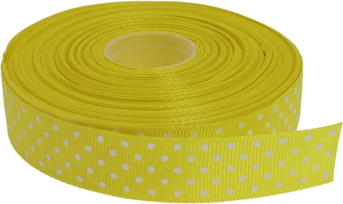 Vista 26 de Cinta de grogrén de lunares de 25 yardas cada rollo 100% poliéster (1 pulgada, beige)
