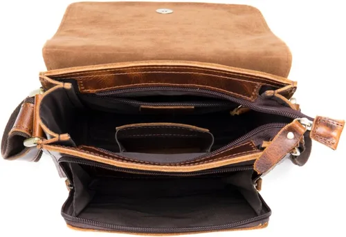 Vista 8 de Cuero auténtico mensajero Bolsas hombro hombro Crossbody bolso trabajo negocio vintage capacidad