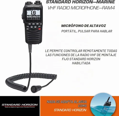 Vista 2 de Standard Horizon SSM-70H Micrófono de acceso remoto con cable de 2.5 pulgadas (RAM4)
