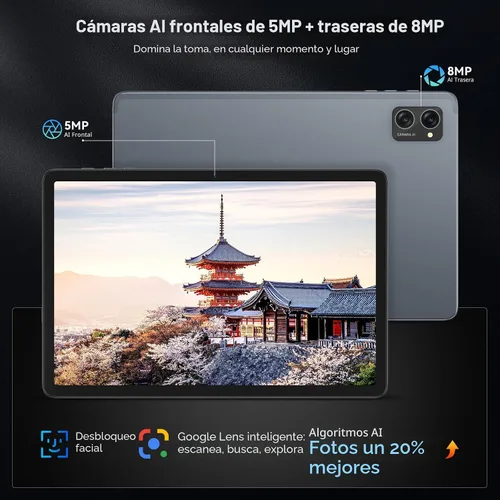 Vista 7 de Tablet 2026 Últimas tabletas Android 16 con pantalla Incell de 10.1 pulgadas, 24 GB de RAM 256 GB ROM /2 TB TF, Gemini AI, T606 Octa-Core + cámara
