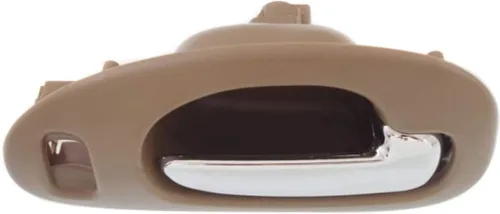 Vista 4 de Para Chrysler LHS 1999 2000 2001 Manija de puerta interior delantera, bisel beige del lado del pasajero con palanca cromada Con orificio