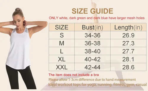 Vista 4 de Aeuui - Camisa de malla sin mangas y con espalda cruzada para mujer para entrenar o hacer yoga ropa de gimnasio