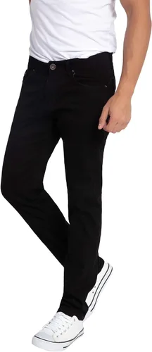 Vista 2 de WULFUL Pantalones de mezclilla ajustados ajustados y cómodos para hombre