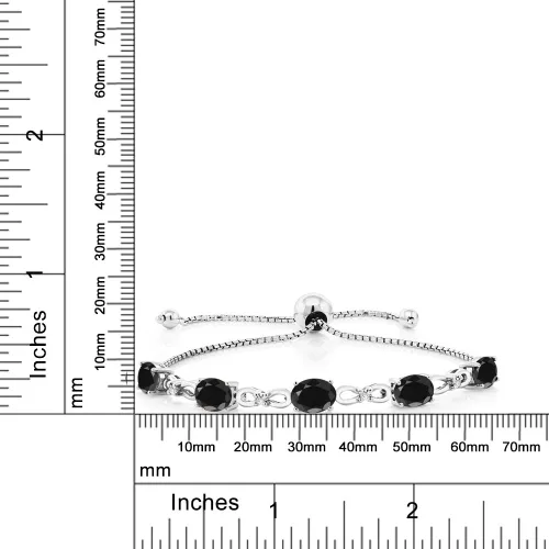 Vista 113 de Gem Stone King Pulsera de tenis de diamantes cultivados en laboratorio con piedra natal de 3-6 quilates para mujer, plata de ley 925, ovalada