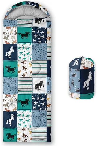 Vista 20 de BSNTHO Saco de dormir para camping, 3 estaciones, clima cálido y fresco, ligero, saco de dormir impermeable para adultos y niños, viajes y al aire