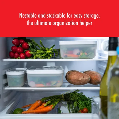 Vista 8 de ZWILLING - Recipientes herméticos medianos para almacenamiento de alimentos con tapas, recipientes de preparación de comidas, plástico, sin BPA, Gris