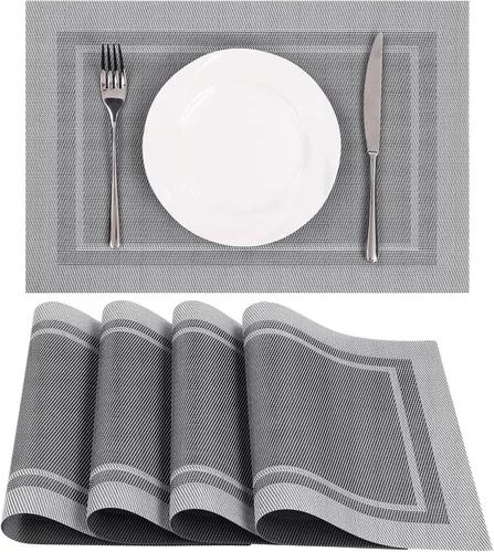 Vista 18 de SHACOS - Caminos de mesa de vinilo tejido, lavables, para uso en interiores o exteriores, fáciles de limpiar