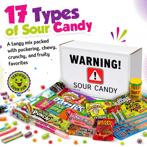 Vista 2 de RETRO CANDY YUM Caja de regalo Super Sour Candy, surtido de dulces
